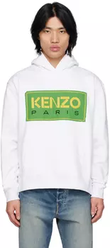 Худи с вышивкой Kenzo Paris белого цвета