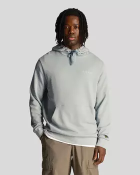 Худи с вышивкой на петле сзади Lyle & Scott, синий