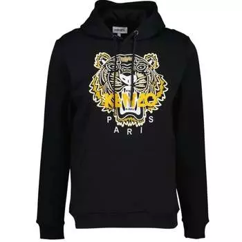 Худи с вышивкой Tiger Kenzo, черный