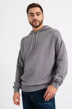 Худи с заниженными рукавами и завязкой Selected Homme, серый