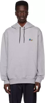 Худи серого цвета с брызгами краски Paul Smith