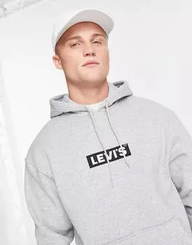 Худи серого цвета с логотипом для детской коробки Levi's