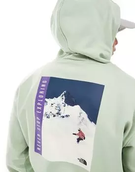 Худи шалфея с ретро-принтом The North Face и мотивом сноуборда на спине — эксклюзивно на ASOS