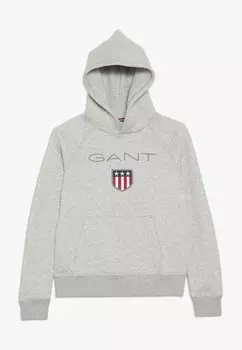 Худи Shield Hoodie GANT, крапчатый светло-серый
