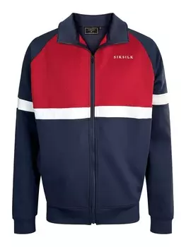 Худи SikSilk Zip-Up Hoodie, цвет Navy/Blood red
