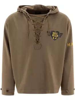 Худи со шнуровкой Human Made, коричневый