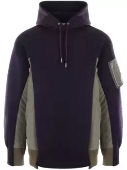 Худи со вставками SACAI, синий