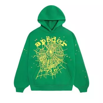 Худи Sp5der Star Og Web V2 Hoodie 'Slime Green', зеленый