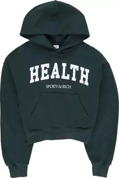 Худи Sporty &amp; Rich Health Ivy Cropped Hoodie 'Forest/White', зеленый