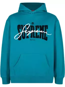 Худи SS 22 Dark Teal с вышивкой Supreme, синий