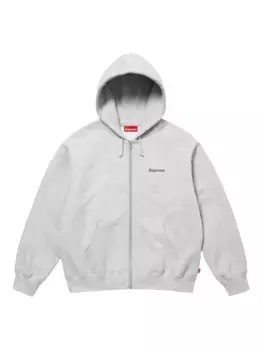 Худи SS 25 Grey на молнии Supreme, серый