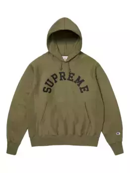 Худи SS 25 - Olive из коллаборации с Champion Supreme, зеленый