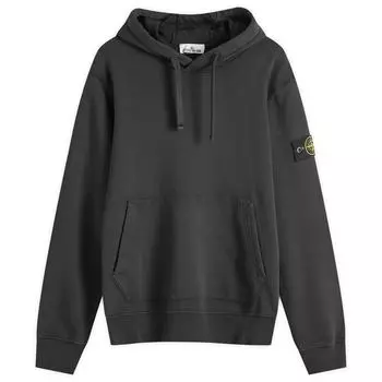 Худи Stone Island Cotton Fleece Garment Dyed Hoodie, черный