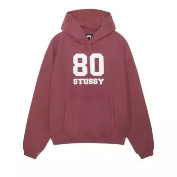 Худи Stussy 80 Relaxed Hoodie Maroon, красный
