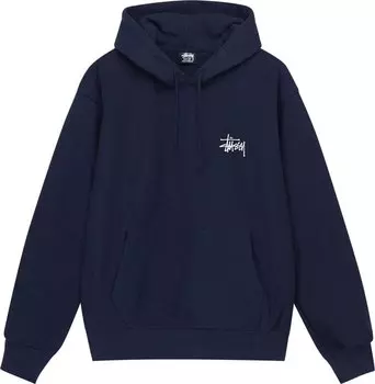 Худи Stussy Basic Hoodie 'Navy', синий
