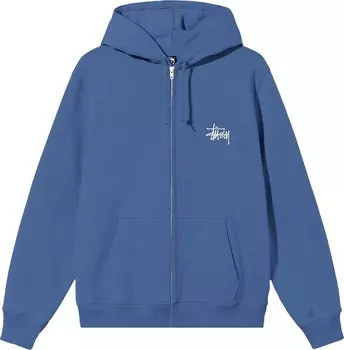Худи Stussy Basic Zip Hoodie 'Midnight', синий