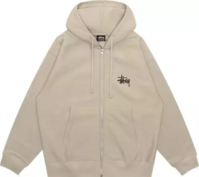 Худи Stussy Basic Zip 'Khaki', зеленый