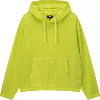 Худи Stussy Cotton Mesh Hoodie 'Lime', зеленый