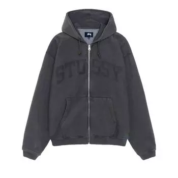 Худи Stussy Faded Graphic Zip Hoodie 'Washed Black', черный