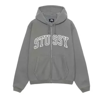 Худи Stussy Outline Zip Hoodie, серый