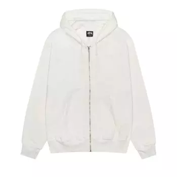 Худи Stussy Pigment Dyed Buana Zip Hoodie 'Natural', белый