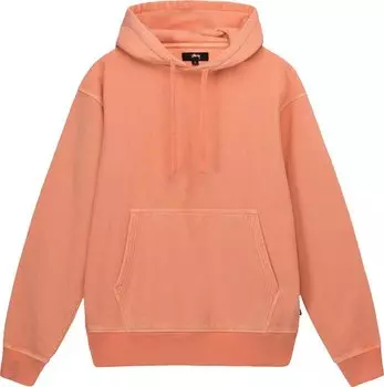 Худи Stussy Pigment Dyed Fleece Hoodie 'Coral', оранжевый