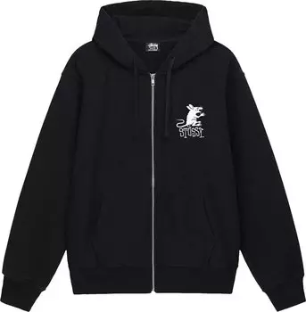 Худи Stussy Rat Zip Hoodie 'Black', черный