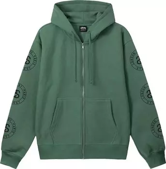 Худи Stussy Seal Zip Hoodie 'Green', зеленый