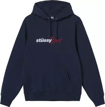 Худи Stussy Sport Applique Hoodie 'Navy', синий