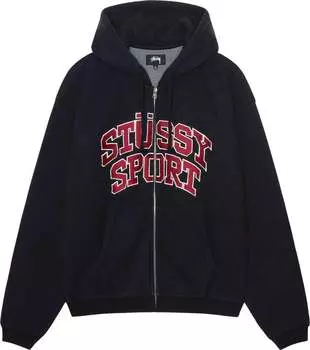 Худи Stussy Sport Zip 'Washed Black', черный
