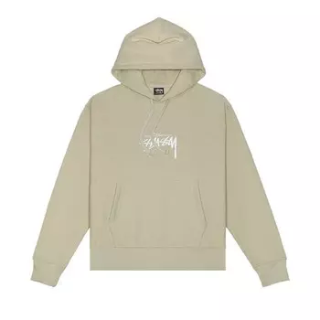 Худи Stussy Stock Logo Appliqu Hood Khaki, коричневый