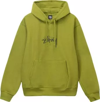 Худи Stussy Stock Logo Appliqu Hoodie 'Moss', зеленый
