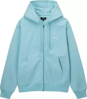 Худи Stussy Stock Logo Zip Hoodie 'Blue', синий