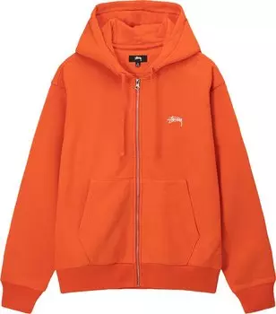 Худи Stussy Stock Logo Zip Hoodie 'Orange', оранжевый