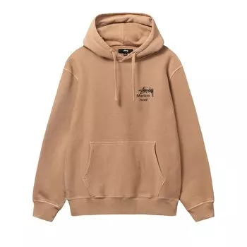 Худи Stussy x Martine Rose с коллажем, окрашенное в пигмент, цвет Мокка