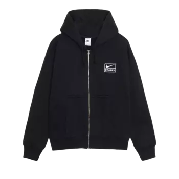 Худи Stussy x Nike Pigment Dyed Fleece Zip 'Black', черный