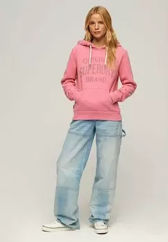 Худи Superdry Archive Script Graphic, сахарно-розовый