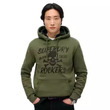 Худи Superdry Black Skull, зеленый