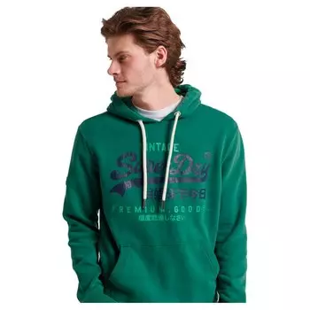 Худи Superdry Classic Vintage Logo Heritage, зеленый