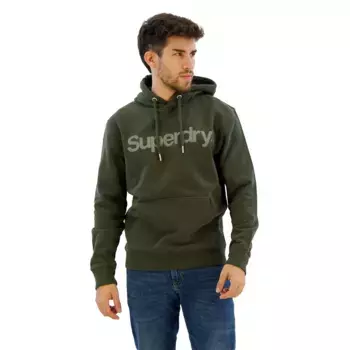 Худи Superdry Core Logo City Loose, зеленый