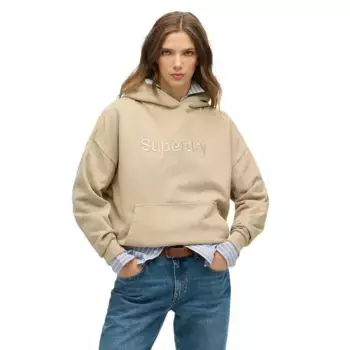 Худи Superdry Emb Core Logo Relaxed Fit, бежевый