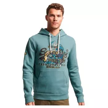 Худи Superdry Japanese Vintage Logo Graphic, синий