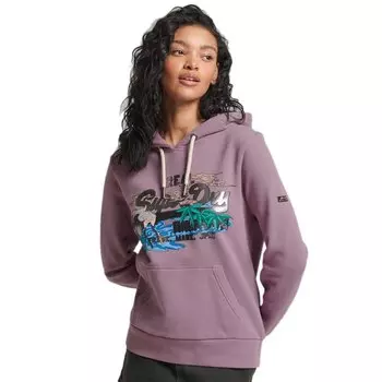 Худи Superdry Japanese Vintge Logo Graphic, фиолетовый
