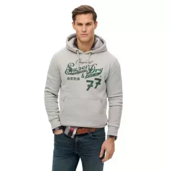 Худи Superdry Leather & Boot Co, серый