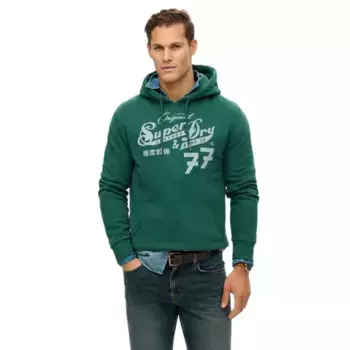 Худи Superdry Leather & Boot Co, зеленый