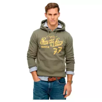 Худи Superdry Leather & Boot Co, зеленый