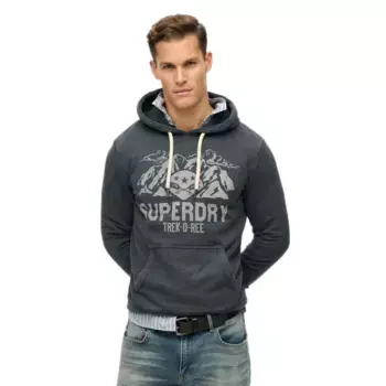 Худи Superdry Lo-Fi Outdoor Mono Relaxd, серый