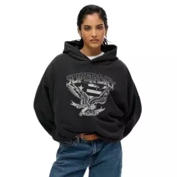 Худи Superdry Lo-Fi Oversized, черный