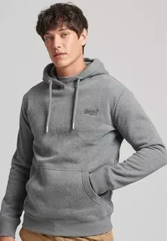 Худи Superdry Logo Embroidered, угольно-серый меланж