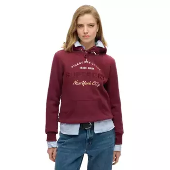 Худи Superdry Luxe Metallic Logo, красный